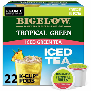 Bigelow Tropical Iced Iced Green Tea K-Cup - Compatible with Keurig Brewer - Caffeinated - Kosher - 22/Box - 4 / Carton