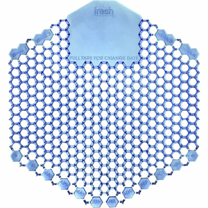 Fresh Products Wave 3D Urinal Screen - Lasts upto 30 Days - Odor Neutralizer, Flexible, Translucent, Dual Sided Design, Anti-splash - 6 / Carton - Light Blue