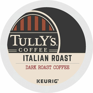 Tully's K-Cup Italian Roast Coffee - Compatible with Keurig Brewer - Dark - K-Cup - Italian Roast - 24/Box - 4 / Carton