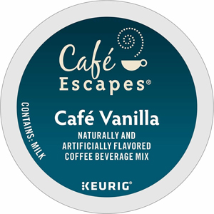 Cafe Escapes K-Cup Cafe Vanilla Coffee - Compatible with Keurig Brewer - K-Cup - Cafe Vanilla - 24/Box - 4 / Carton