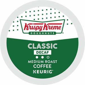 Krispy Kreme Doughnuts K-Cup Classic Decaf Coffee - Compatible with Keurig Brewer - Medium - K-Cup - Classic - Decaffeinated - 24/Box - 4 / Carton
