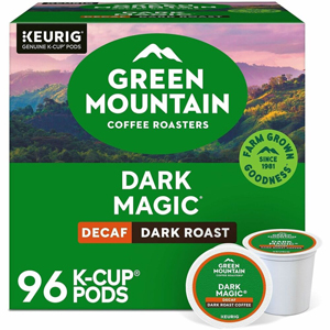 Green Mountain Coffee Roasters K-Cup Dark Magic Decaf Coffee - Compatible with Keurig Brewer - Dark - K-Cup - Dark Magic Decaf - Decaffeinated - 24/Box - 4 / Carton