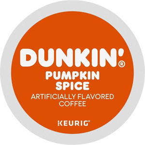 Dunkin' Donuts K-Cup Pumpkin Spice Coffee - Compatible with Keurig Brewer - Medium - K-Cup - Pumpkin Spice - 22/Box - 4 / Carton