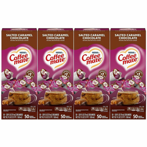 Coffee mate Salted Caramel Choc. Creamers - Salted Caramel Chocolate Flavor - 1 Serving - 50/Box - 4 / Carton