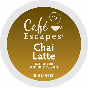 Cafe Escapes Chai Latte Black Tea K-Cup, Pod - Compatible with Keurig Brewer - 24 K-Cup - Caffeinated - 4 / Carton
