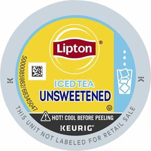 Lipton Unsweetened Iced Black Iced Tea K-Cup, Pod - Compatible with Keurig Brewer - 24 K-Cup - Caffeinated - 4 / Carton