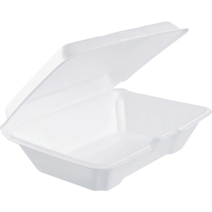 Dart Insulated Foam Hinged Lid Containers - Transporting - White - Polystyrene, Foam Body - 2 / Carton