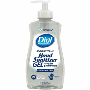 Dial Professional Hand Sanitizer Gel - Fragrance-free Scent - 11 fl oz - Pump Dispenser - Bacteria Remover - Hand - Moisturizing - Clear - Dye-free - 12 / Carton