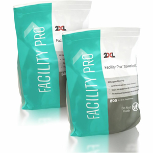 2XL Facility Pro All-Purpose Towelettes - White - 2 / Carton