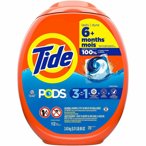 Tide Pods Laundry Detergent - For Laundry, Washing Machine, Clothes, Fabric - Concentrate - Pod - Original Fresh Scent - Recommended For: Stain Remover, Odor Remover, Food Remover, Grass Remover, Grease Remover, Oil-Based Soil Remover, Organic Matter Remo