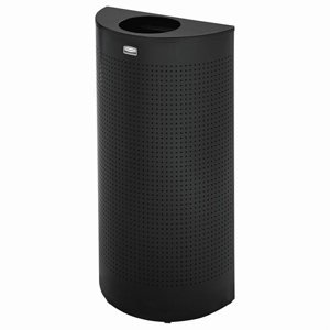 Rubbermaid Commercial Half Round Metallic Waste Receptacle - Open Top - 12 gal Capacity - Half-round - For Indoor, Commercial - Fire Resistant - Perforated, Fire-Safe - 32