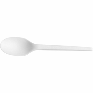 Vegware CPLA Cutlery - Spoon - Spoon - Crystallized Polylactic Acid (CPLA) - White - 1000 / Carton