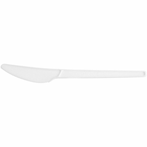 Vegware CPLA Cutlery - Knife - Knife - Crystallized Polylactic Acid (CPLA) - White - 1000 / Carton