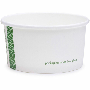 Vegware 6oz Soup Bowls - Soup, Food Storage, Ice Cream - White, Green - Paperboard, PLA-lined Paper Body - 1000 / Carton