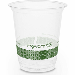 Vegware PLA Cold Cups - 7 fl oz - Clear, Green - Polylactic Acid (PLA) - Cold, Cold Drink, Dessert, Salad - 1000 / Carton