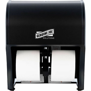 Genuine Joe Solutions 4-Roll Bath Tissue Dispenser - Roll - 4 x Roll - Black - 1 Each