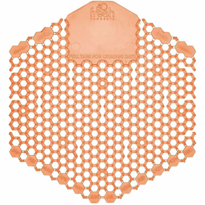 Fresh Products Wave 3D Urinal Screen - Lasts upto 30 Days - Odor Neutralizer, Dual Sided Design, Anti-splash - 6 / Carton - Orange