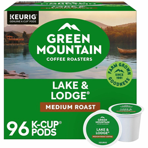 Green Mountain Coffee K-Cup Lake & Lodge Coffee - Compatible with Keurig Brewer - Medium - K-Cup - Lake & Lodge - 24/Box - 4 / Carton