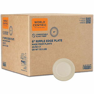 World Centric Compostable Fiber Plate - Food - 6