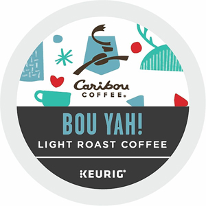 Caribou Coffee K-Cup 'Bou Yah! Blend K-Cup Pods - Compatible with Keurig Brewer - Light - K-Cup - Citrus, Sweet, Arabica - Kosher - 22 Coffee/Box - 4 / Carton