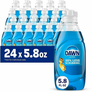 Dawn Ultra Dish Liquid Soap - For Multipurpose - Liquid - 5.8 fl oz (0.2 quart) - Original Scent - Recommended For: Grease Remover, Stain Remover - Versatile, Freshen - Blue - 24 / Carton