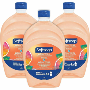 Softsoap Antibacterial Soap Pump - Crisp Clean Scent - 1.56 quart - Bacteria Remover - Hand, Skin - Moisturizing - Antibacterial - Orange - Paraben-free, Phthalate-free - 3 / Carton