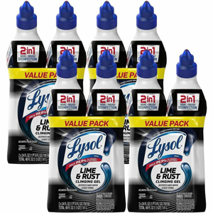 Lysol Toilet Bowl Cleaner - For Toilet Bowl, Toilet, Restroom - 24 fl oz (0.8 quart) - Recommended For: Stain Remover, Bacteria Remover, Virus Remover, Odor Remover, Hard Water Deposit Remover - Disinfectant, Deodorize - Black - 4 / Carton