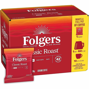 Folgers Fraction Pack Classic Roast Coffee - Medium - Fraction Pack - Classic Roast - 42 / Carton