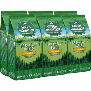 Green Mountain Coffee Roasters Whole Bean Breakfast Blend Coffee - Light - Whole Bean - Breakfast Blend - Kosher - 6 / Carton