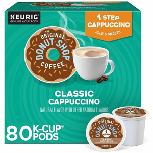 The Original Donut Shop K-Cup TODS 1-Step Cappuccinos - Compatible with Keurig Brewer - Dark - K-Cup - Cappuccino - Kosher - 20 Coffee/Box - 4 / Carton