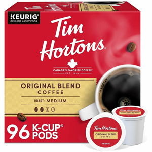 Tim Hortons K-Cup Original Blend Coffee - Compatible with Keurig Brewer - Medium - K-Cup - Original Blend - Kosher - 24 Coffee/Box - 4 / Carton