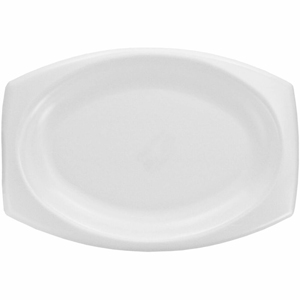 Dart XPS Laminated Foam Platter - Food - White - Foam, Extruded Polystyrene Foam (XPS) Body - Oval - 1 Carton
