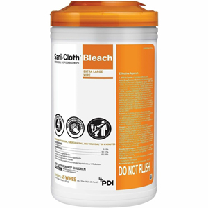 PDI Sani-Cloth Bleach Germicidal Disposable Wipes - For Hard Surface, Nonporous Surface, Healthcare - Ready-To-Use - Wipe - 0.86 oz (0.05 lb) - 5