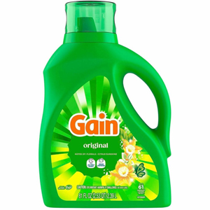Gain Original Laundry Detergent - For Laundry, Washing Machine - Liquid - 81 fl oz (2.5 quart) - Original Scent - 61 Loads - Recommended For: Dirt Remover - Odor Neutralizer, Long Lasting - Green4 / Carton