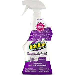 OdoBan Lavender Deodorizer Disinfectant Spray - For Multipurpose - Ready-To-Use - Spray, Liquid - 32 fl oz (1 quart) - Floral, Lavender Scent - Recommended For: Odor Remover, Germs Remover, Residue Remover - Disinfectant, Deodorize, Anti-bacterial - Purpl