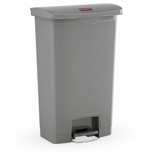 Rubbermaid Commercial Streamline 18 Gal Step-On Resin Front Step Gray - Step-on Opening - 18 gal Capacity - Rectangular - Touchless/Manual - Durable, Hinged, Foot Pedal, Smooth, Contoured Edge, Easy to Clean, Liner Retainer Band - 31.9
