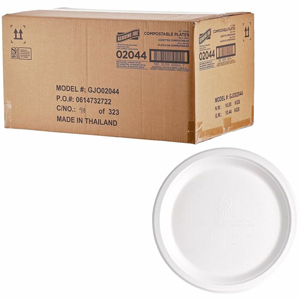 Genuine Joe BPI Certified Compostable Paper Plate - Breakroom, Food - Disposable - Microwave Safe - 10