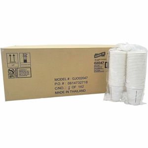 Genuine Joe BPI Certified Compostable Paper Cups - 10 fl oz - Leak Proof Closure - White - Paper, Polylactic Acid (PLA) - Cold, Beverage, Breakroom