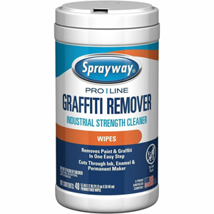 Sprayway ProLine Graffiti Remover Wipes - For Graffiti, Paint, Commercial, Industry, Multipurpose - Wipe - 12