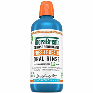 TheraBreath Fresh Breath Oral Rinse - For Mouthwash, Bad Breath - Icy Mint - 1.06 quart - 1 Each