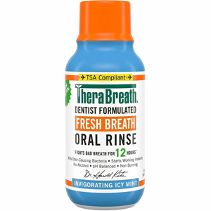 TheraBreath Fresh Breath Oral Rinse - For Mouthwash, Bad Breath - Icy Mint - 3 fl oz Bottle - 1 Each