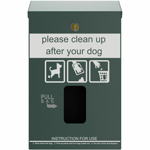 Furloo Wall-Mount Pet Waste Header Bag Dispenser - Green - Galvanized Steel - Heavy Duty, Locking Mechanism, Rust-free, Moisture Resistant, Weather Resistant, Powder Coat Finish, Wall Mountable - 16.5