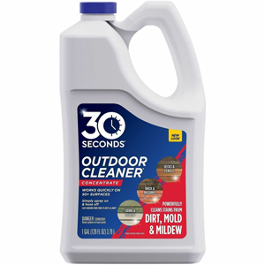 30 SECONDS Outdoor Cleaner - For Outdoor, Deck, Concrete, Brick, Multipurpose - Concentrate - 128 fl oz (4 quart) - Recommended For: Mold Remover, Mildew Remover, Dirt Remover, Grime Remover, Stain Remover, Algae Remover - Easy to Use - White