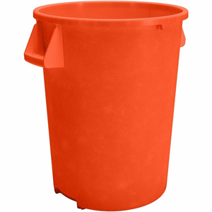 Carlisle Bronco Round Waste Containers - Open Top - Round - Manual - For Food Service - Stackable, Durable, Reinforced, Ergonomic Handle, Integrated Cinch - 31.6