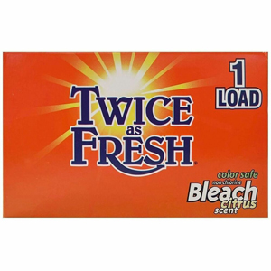 Twice as Fresh Single-Use Color-Safe Bleach - For Multipurpose - Powder - Citrus Scent - 1 Loads - Recommended For: Stain Remover, Odor Remover, Bacteria Remover, Germs Remover, Fungi Remover, Mildew Remover, Soil Remover, Organic Matter Remover - Color S