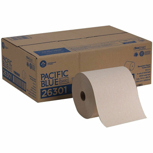 Pacific Blue Basic Recycled Hardwound Paper Roll Towel - 1 Ply - 7.87