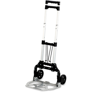 Safco Stow-Away Hand Truck - Telescopic Handle - 110 lb Load Capacity - 4 Casters - 5