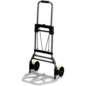 Safco Stow-Away Medium Hand Truck - Telescopic Handle - 275 lb Load Capacity - 2 Casters - 7