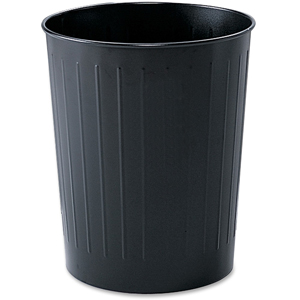 Safco Fire-safe Steel Round Wastebasket - 6 gal Capacity - Round - 13