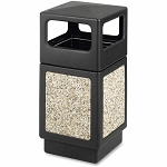Safco Indoor/outdoor Square Receptacles - 38 gal Capacity - 39.3
